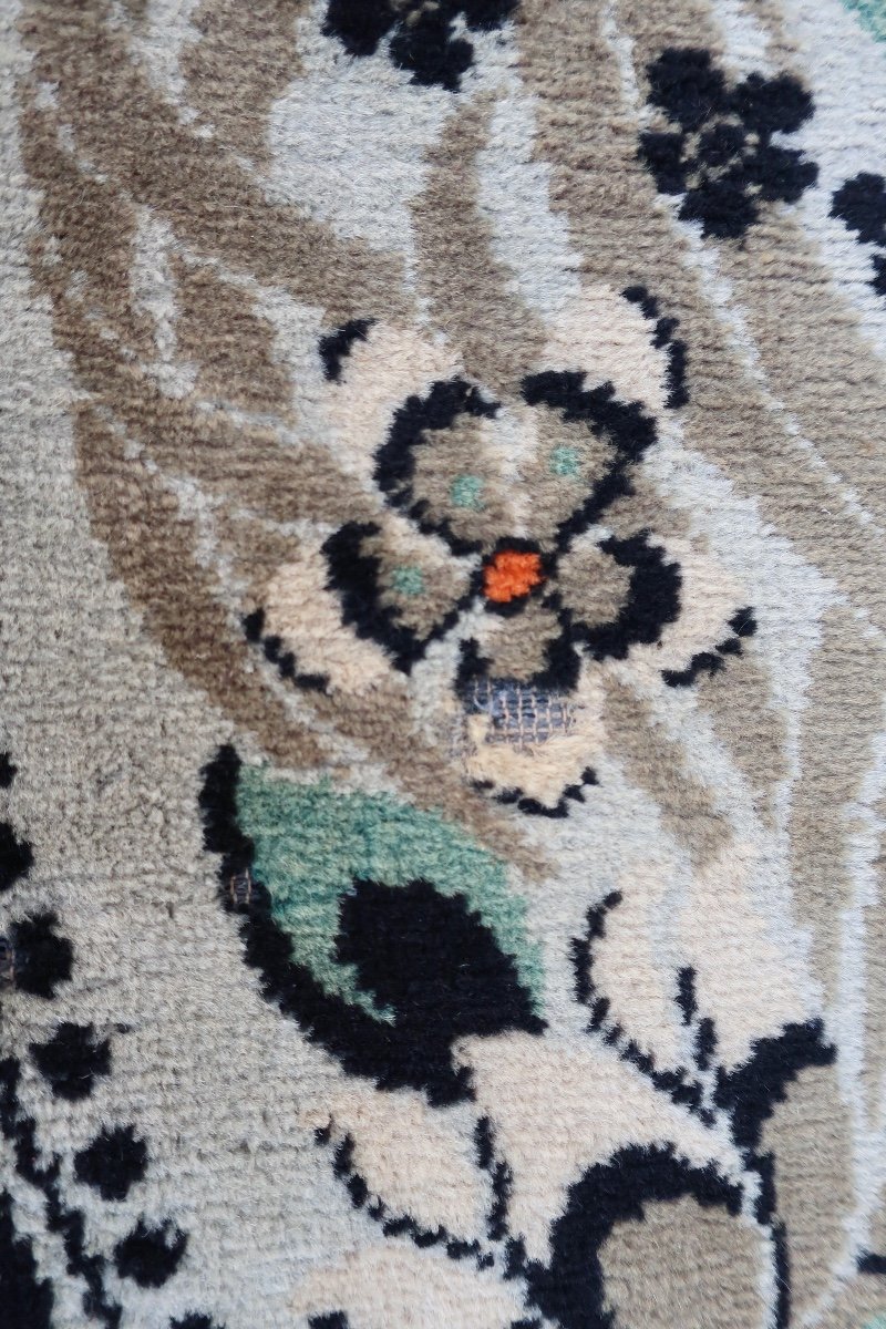 Oval Art Deco Wool Rug To Renovate, 2m X 1.41m, Circa 1925/1930-photo-2