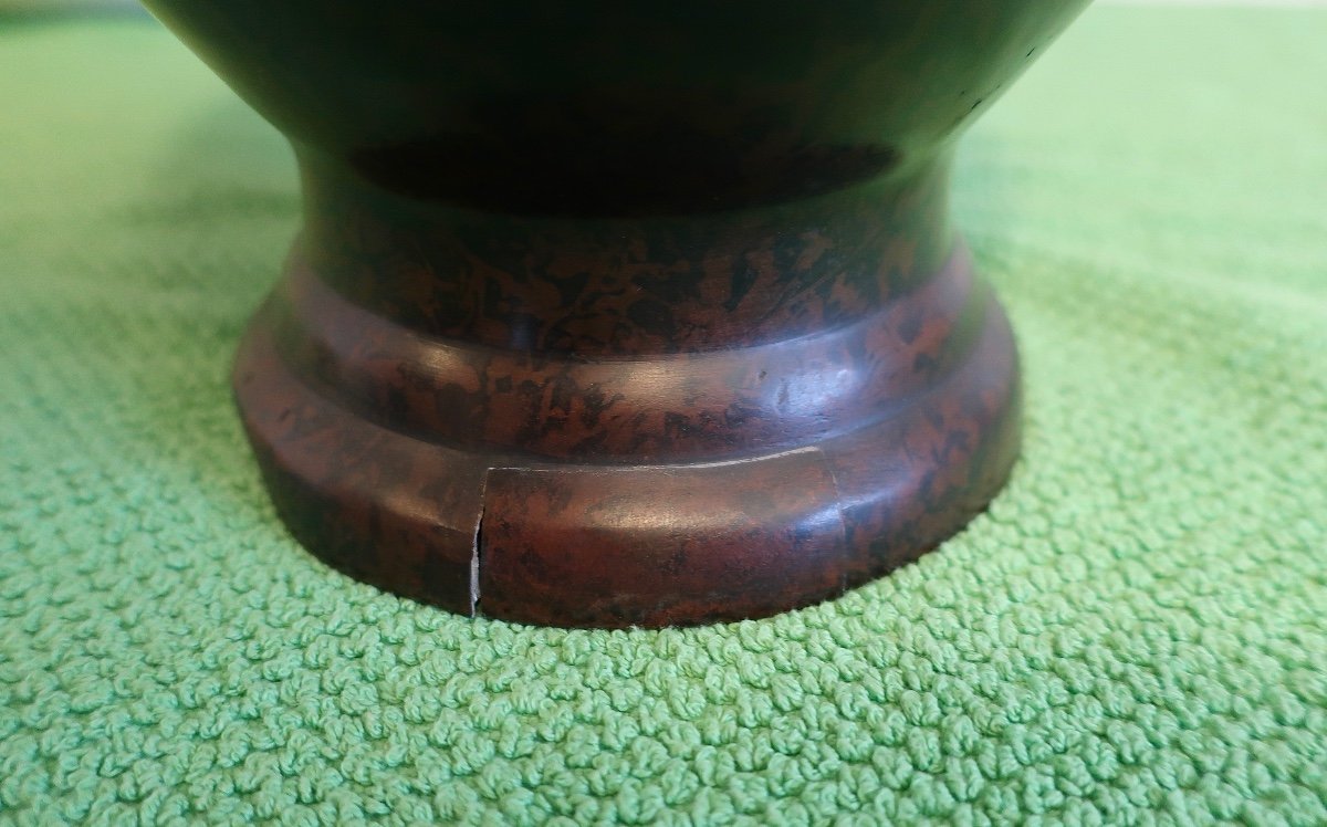 Paire De Vases En Bronze Et Email Cloisonné; Japon, Fin Du XIXème Siècle.-photo-5