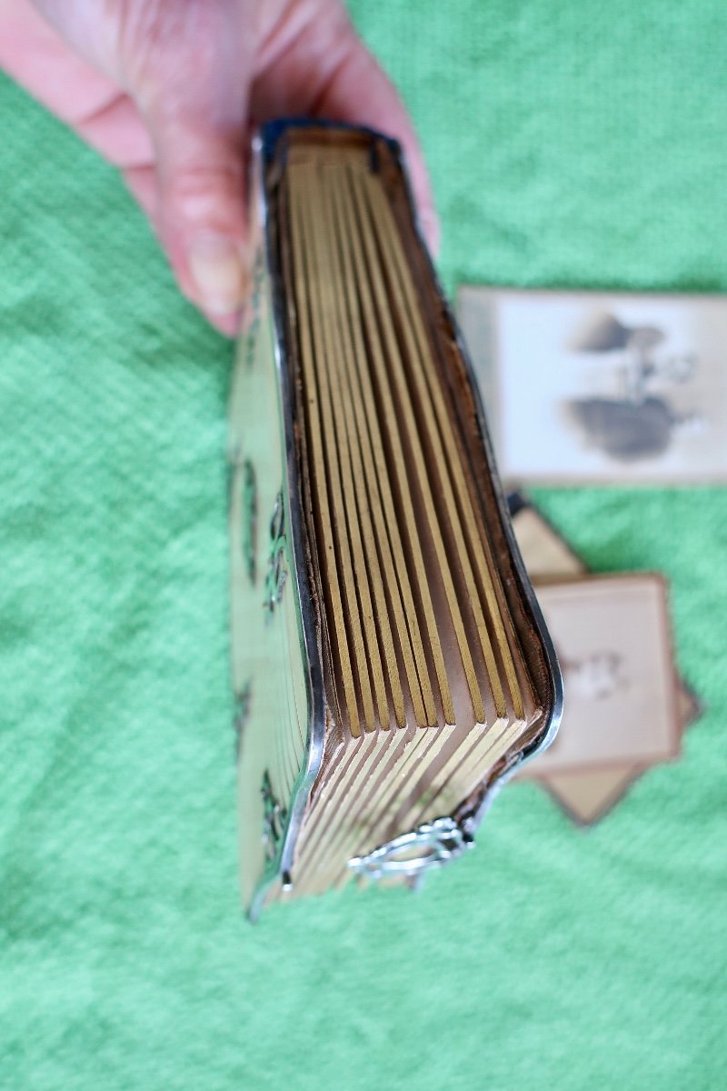 Rare Small 19th Century Photo Album, Ivory And Silver, 20 Photos.-photo-1