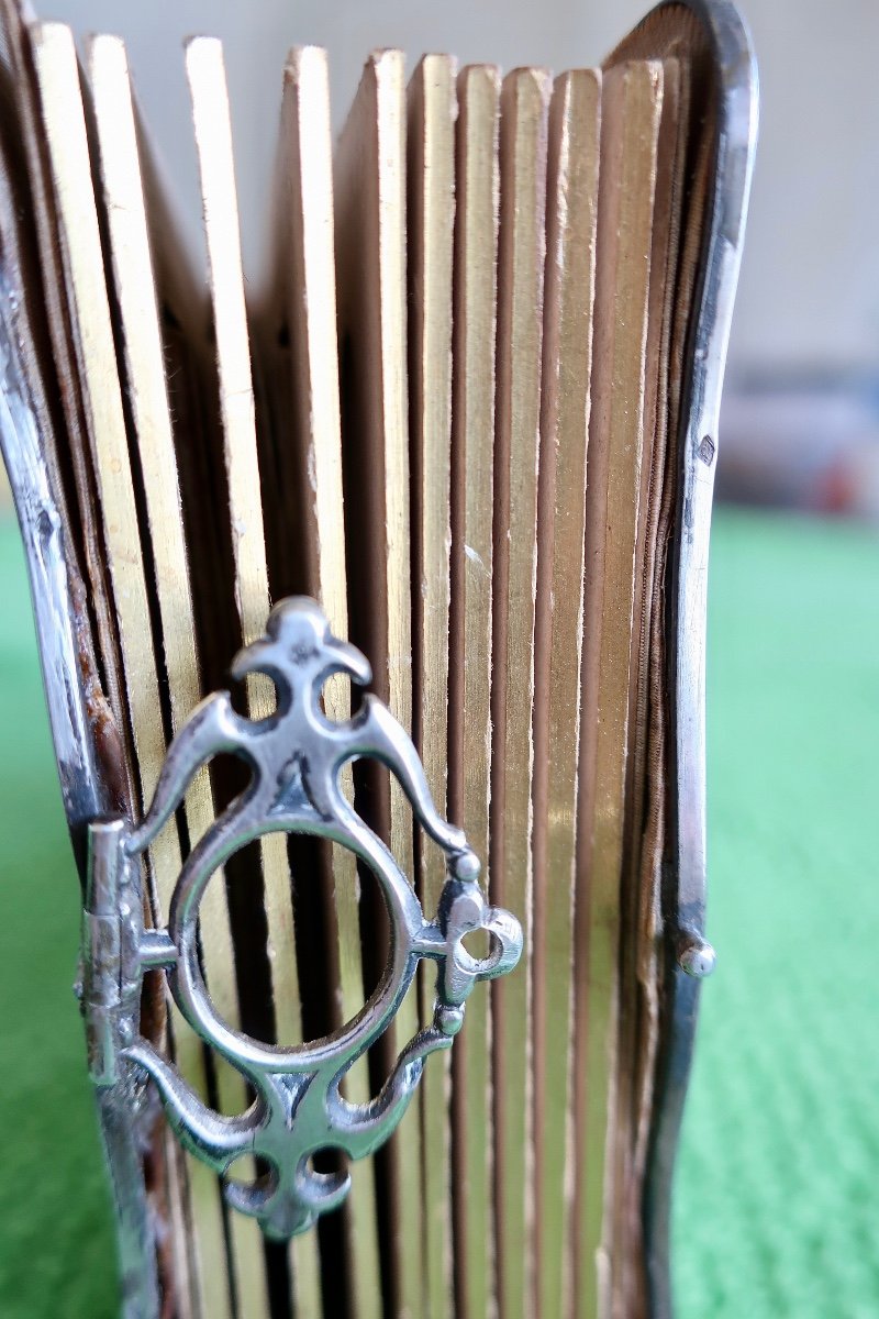 Rare Small 19th Century Photo Album, Ivory And Silver, 20 Photos.-photo-2