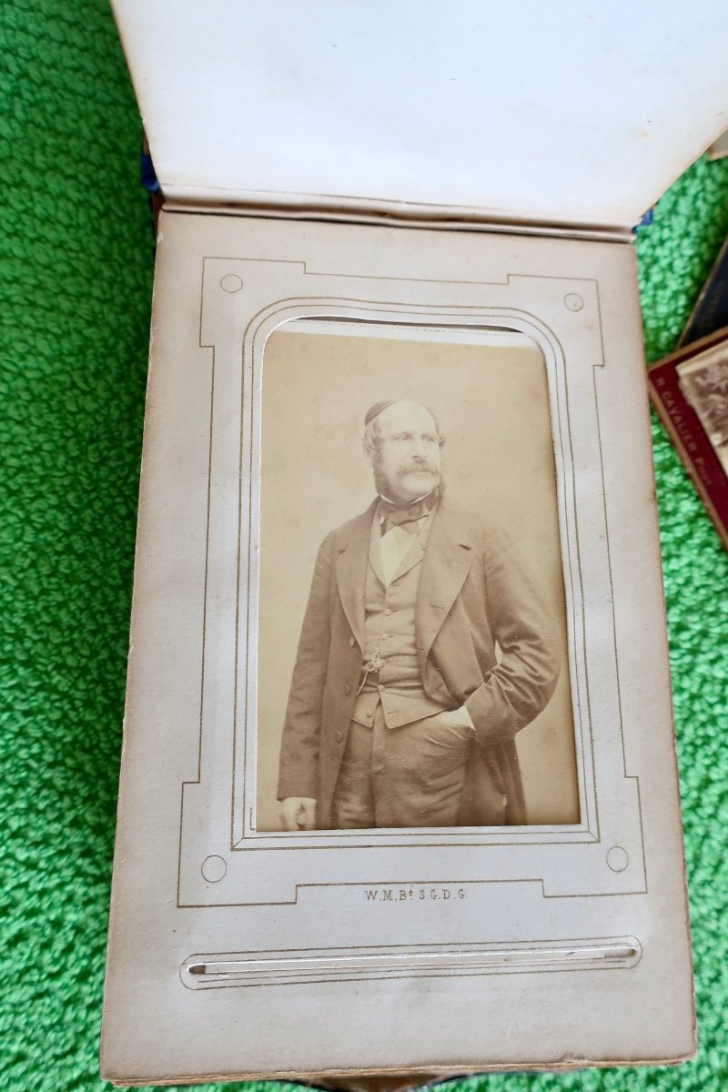 Rare Small 19th Century Photo Album, Ivory And Silver, 20 Photos.-photo-4