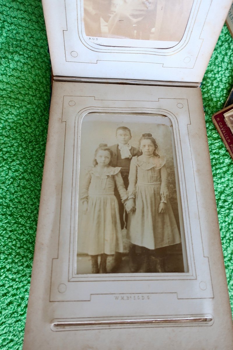 Rare Small 19th Century Photo Album, Ivory And Silver, 20 Photos.-photo-5