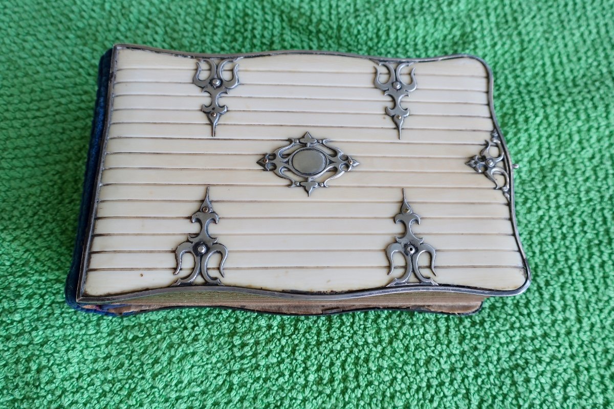 Rare Small 19th Century Photo Album, Ivory And Silver, 20 Photos.-photo-8