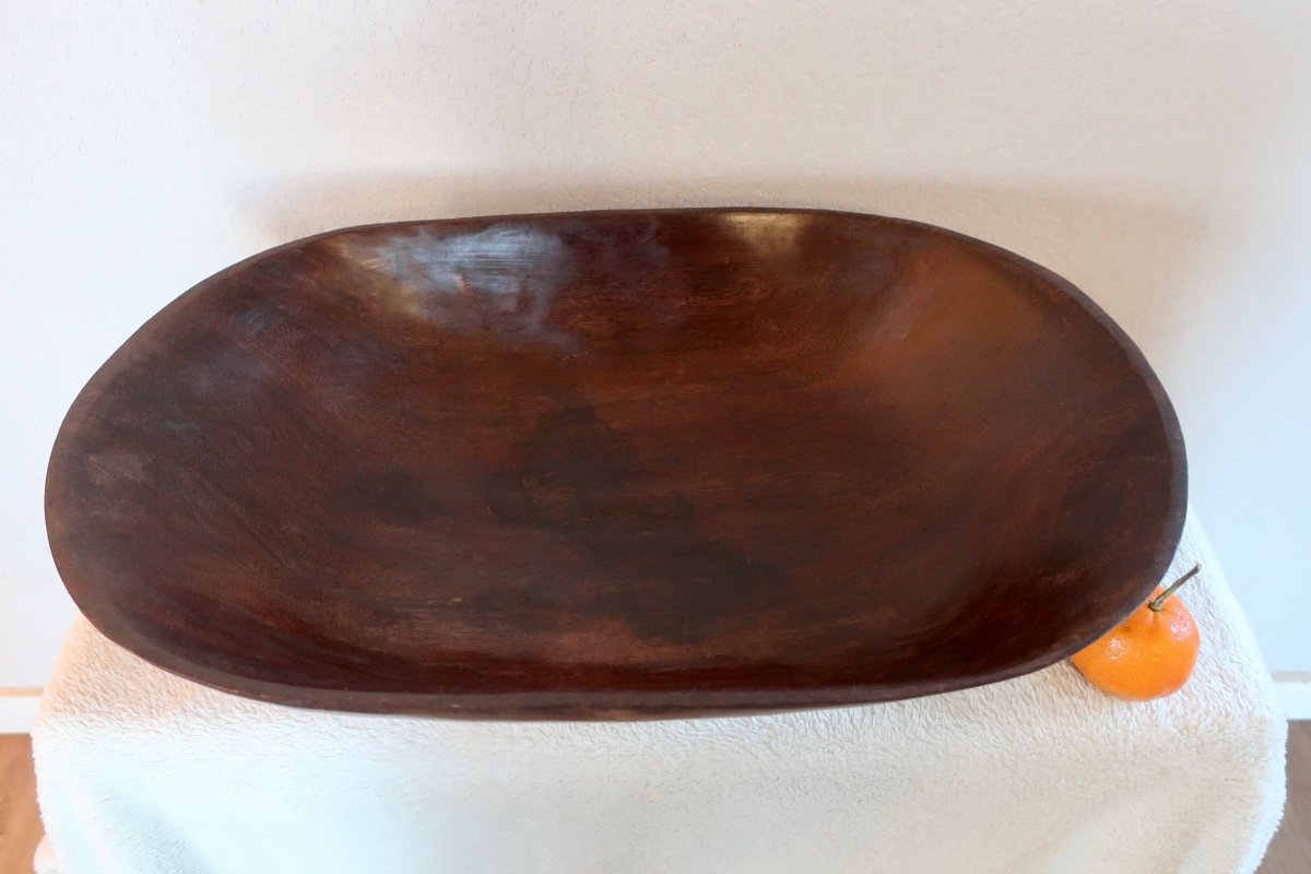 Grande Coupe à Fruits En Bois Taillé à La Main-photo-3
