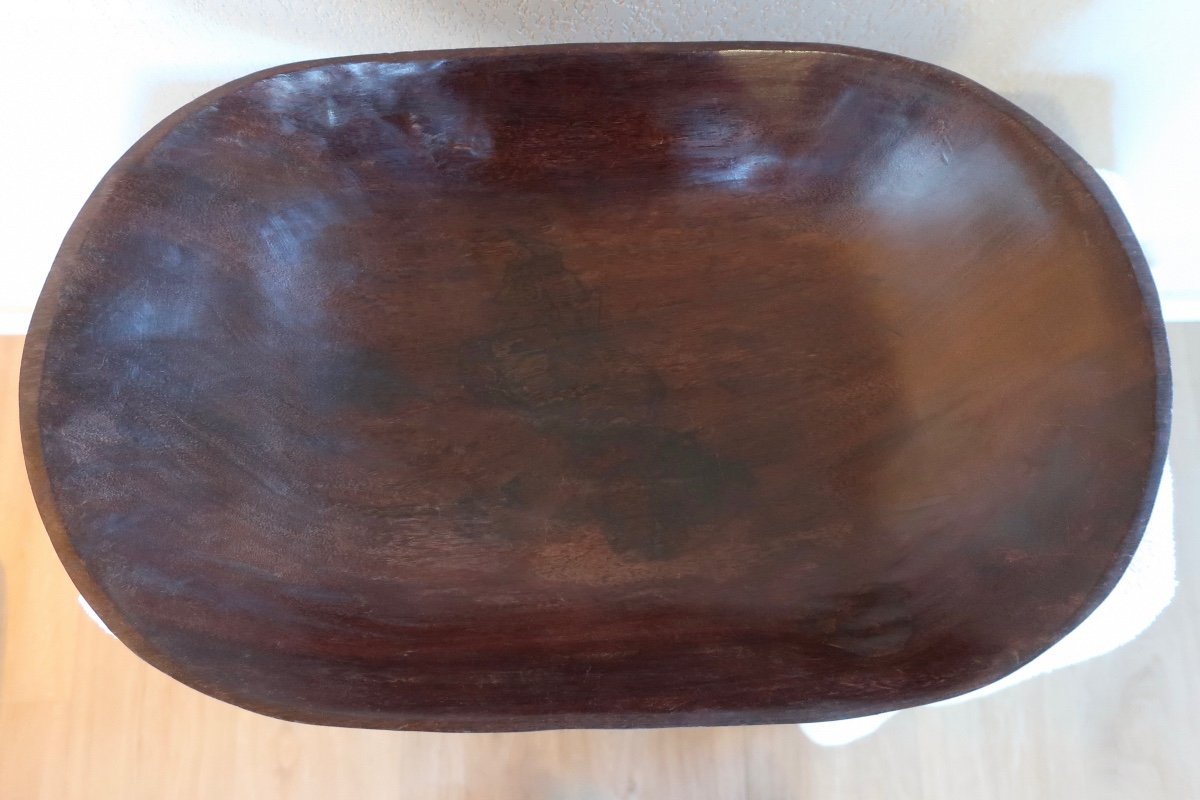 Grande Coupe à Fruits En Bois Taillé à La Main-photo-1