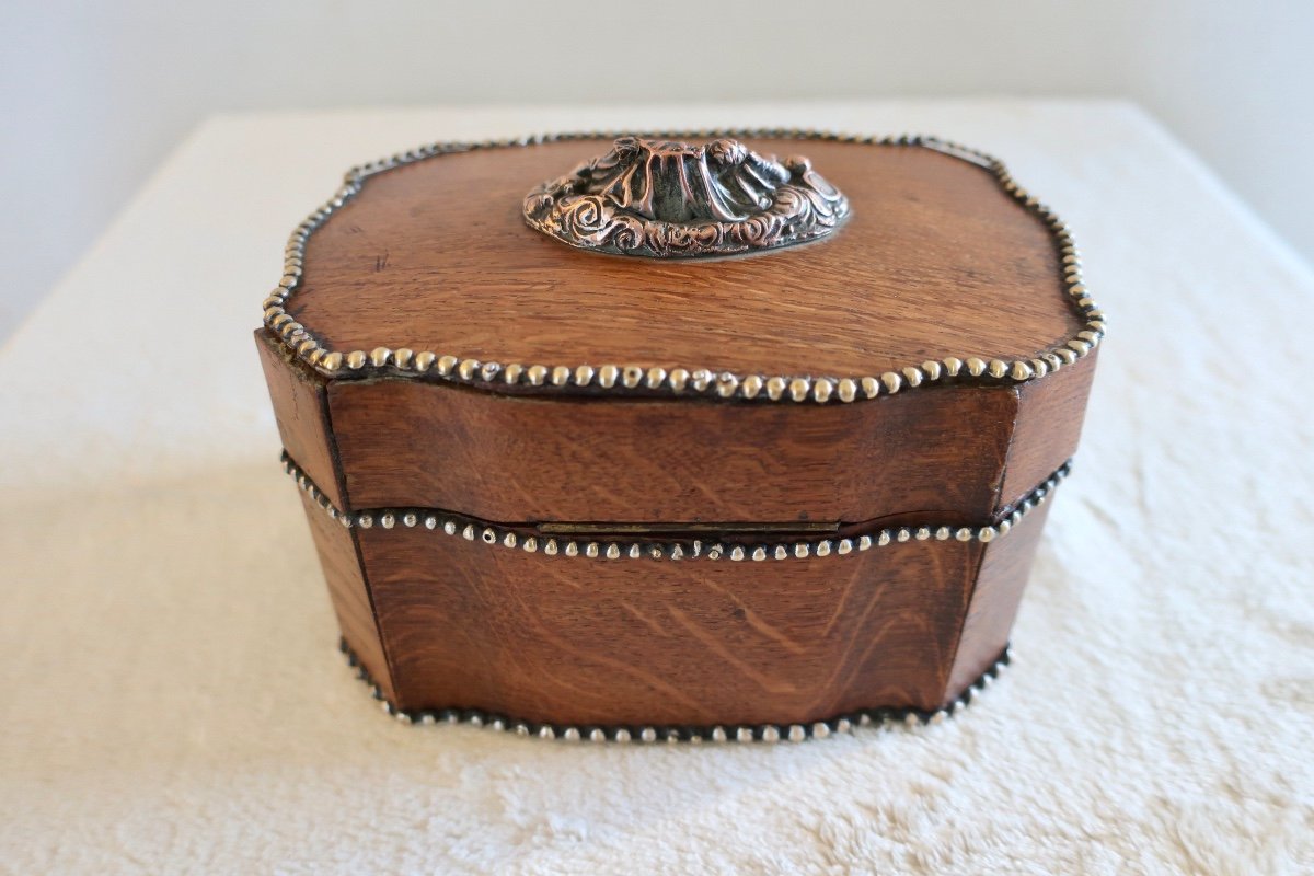 Wedding Box, Jewelry, Crossbow, 1st Half 19th Century Decorated With Musician Cherubs.-photo-3