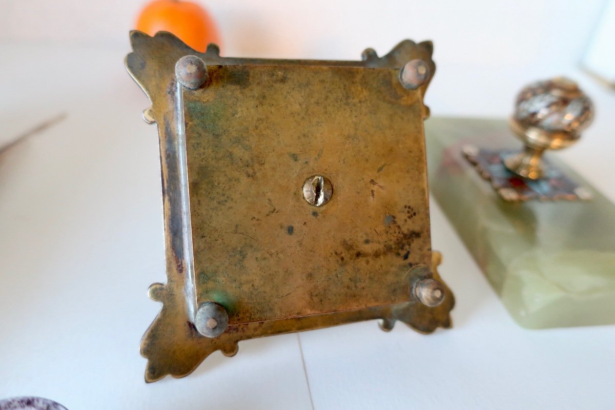 Desk Kit Cloisonné Enamels And Onyx 19th Second Empire, Tbe-photo-4