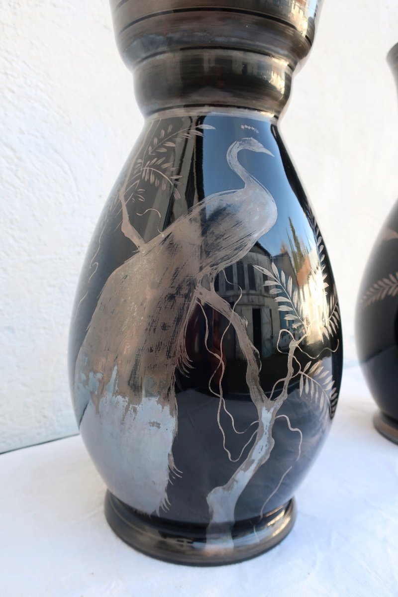 Art Deco Vases By Michel Herman (hem) Circa 1930-photo-3