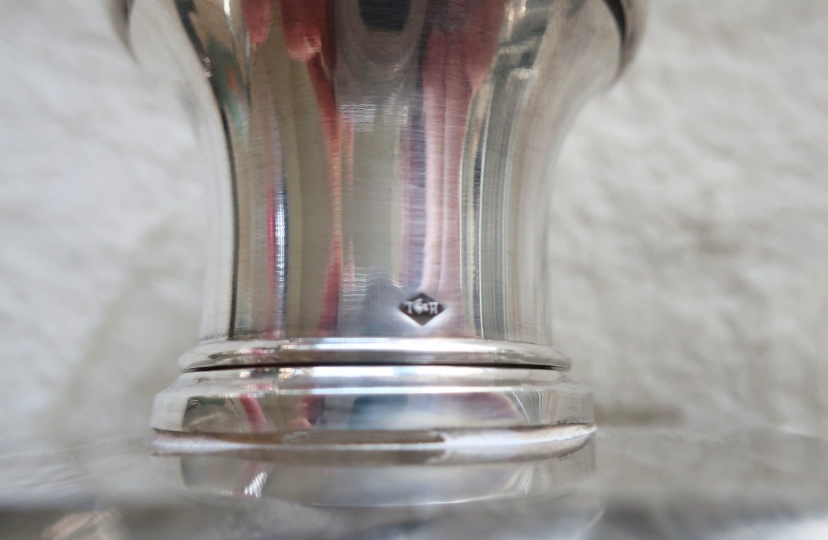Art Deco Crystal And Silver Toilet Bottles, Henri Lapparra Goldsmith, Circa 1920-photo-6
