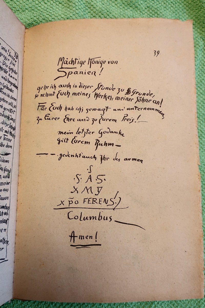 Rare Book, "christoph Columbus Logbuch", Carl Maria Seyppel, Düsseldorf Circa 1884.-photo-3