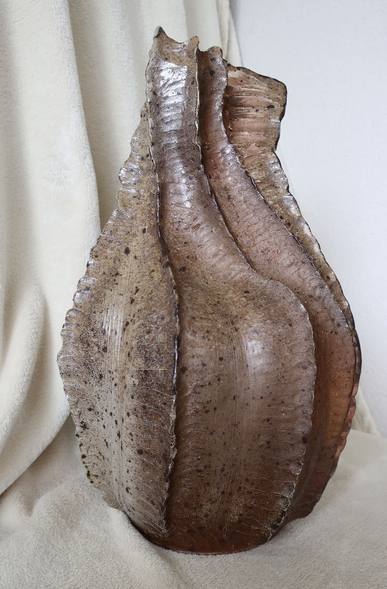 Jean LINARD, La Borne, Vase Sculptural En Grès, Pièce Unique, TBE.-photo-3