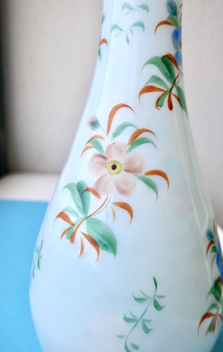 Small Baluster Vase In Translucent Crystal Opaline "soap Bubble", Mid-19th Century, Very Good Condition-photo-2