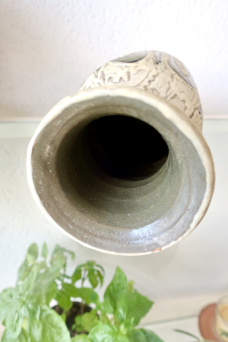 Livia Gorka: Small Ceramic Vase, 1960s Design-photo-3