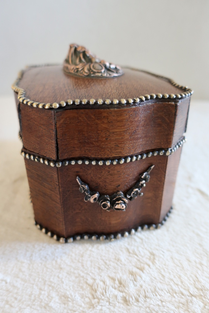 Wedding Box, Early 19th Century Jewelry Box In Crossbow Design, Decorated With Musician Cherubs.-photo-1