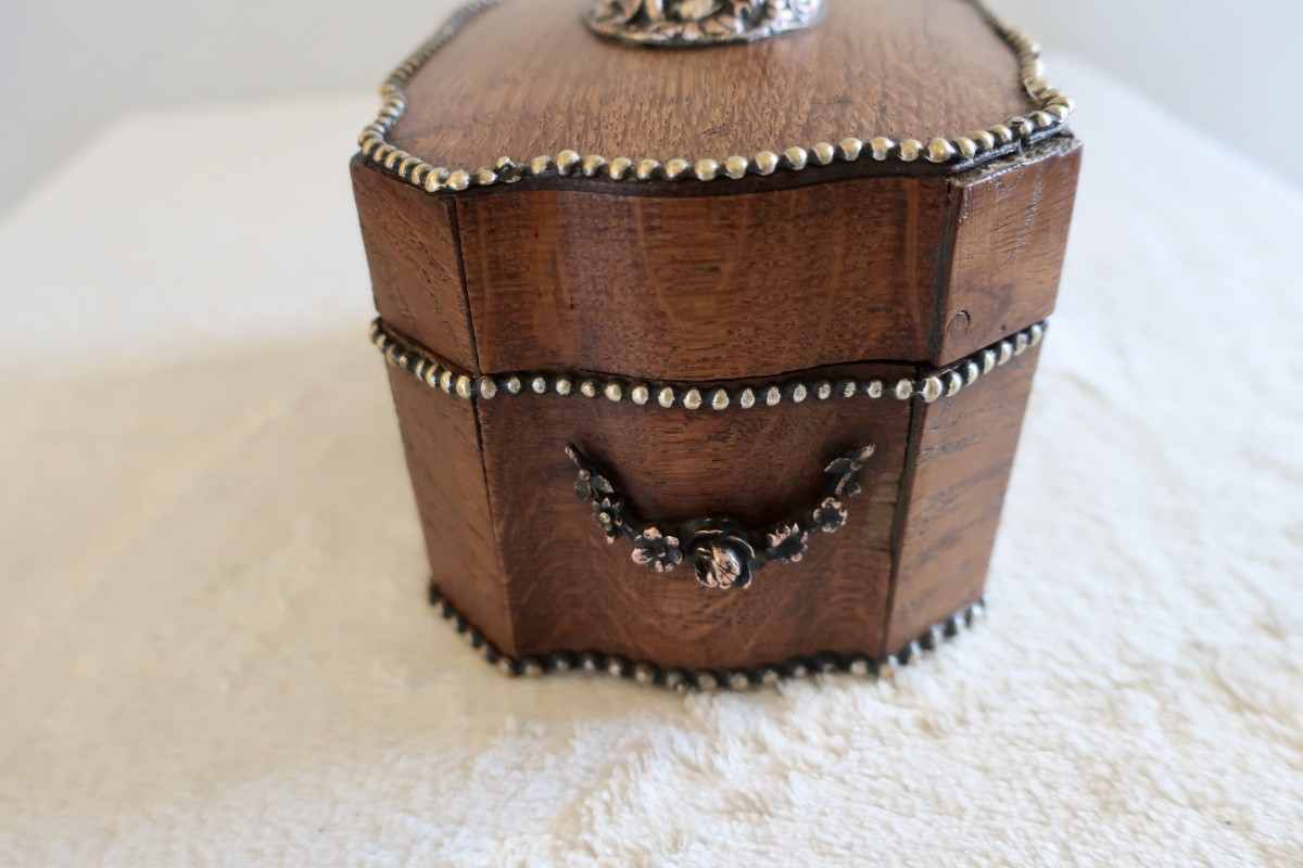 Wedding Box, Early 19th Century Jewelry Box In Crossbow Design, Decorated With Musician Cherubs.-photo-2