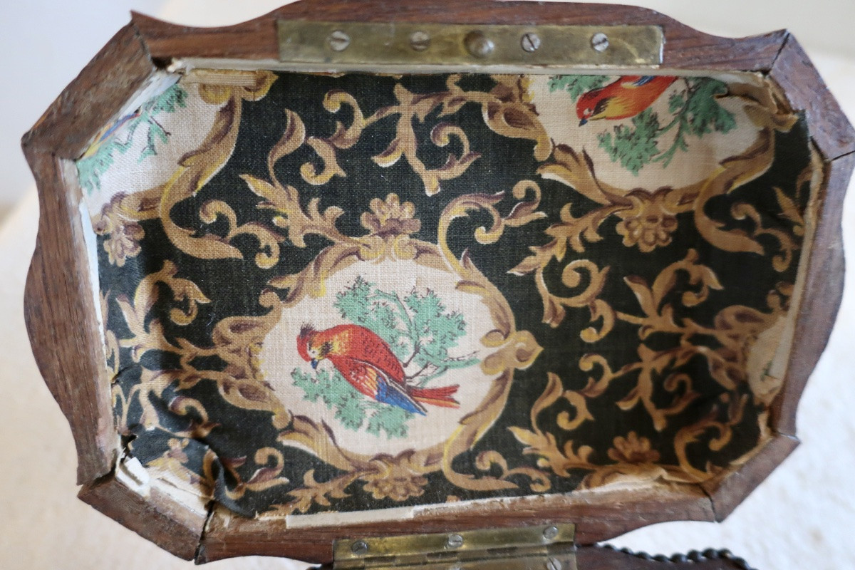 Wedding Box, Early 19th Century Jewelry Box In Crossbow Design, Decorated With Musician Cherubs.-photo-6