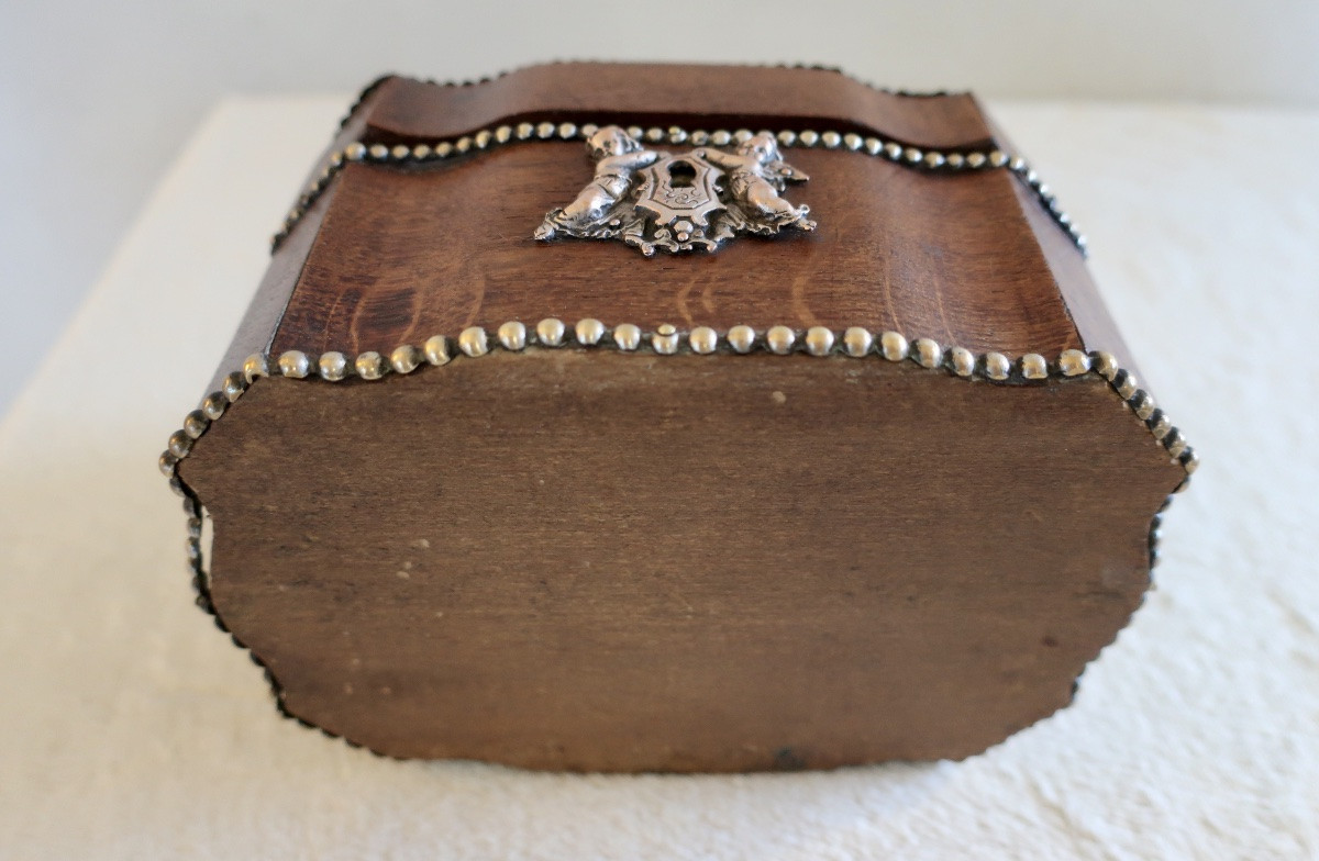 Wedding Box, Early 19th Century Jewelry Box In Crossbow Design, Decorated With Musician Cherubs.-photo-7