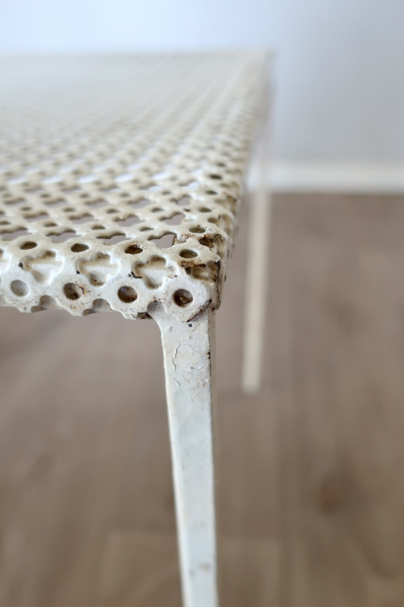 Petite Table Mathieu Matégot, Fer et Tôle Tréflée, Artimeta Soest, vers 1950-photo-3