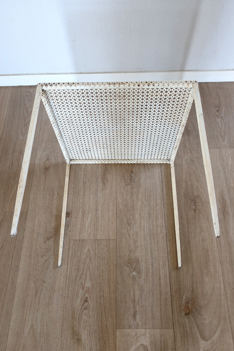 Petite Table Mathieu Matégot, Fer et Tôle Tréflée, Artimeta Soest, vers 1950-photo-4