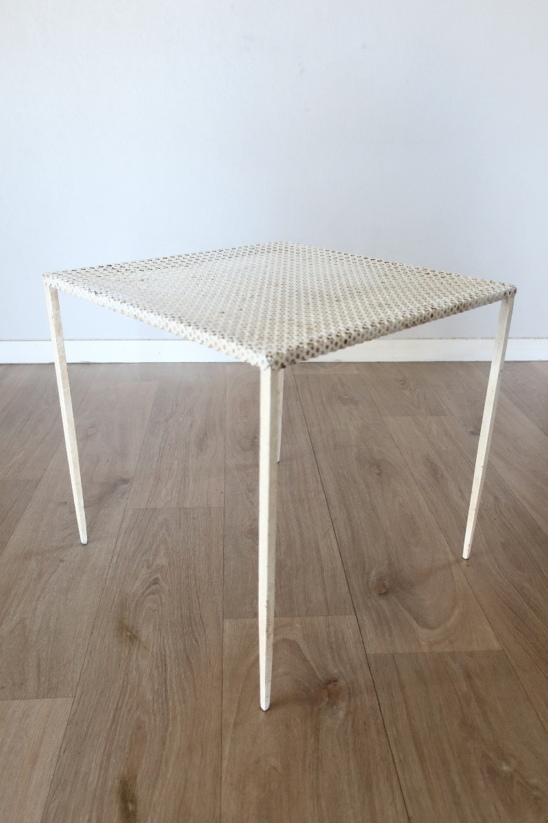 Petite Table Mathieu Matégot, Fer et Tôle Tréflée, Artimeta Soest, vers 1950