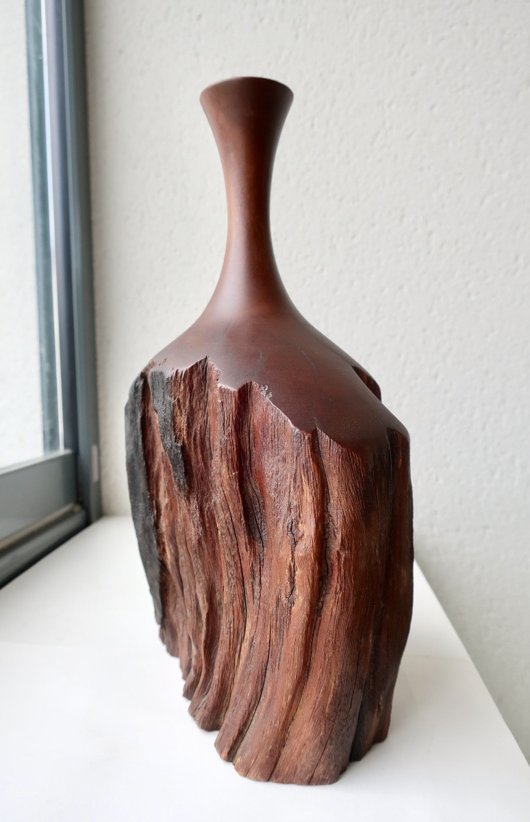 Vase Sculpture XXème, Acajou Bois de Rose Australien, DLG Doug Ayers-photo-2