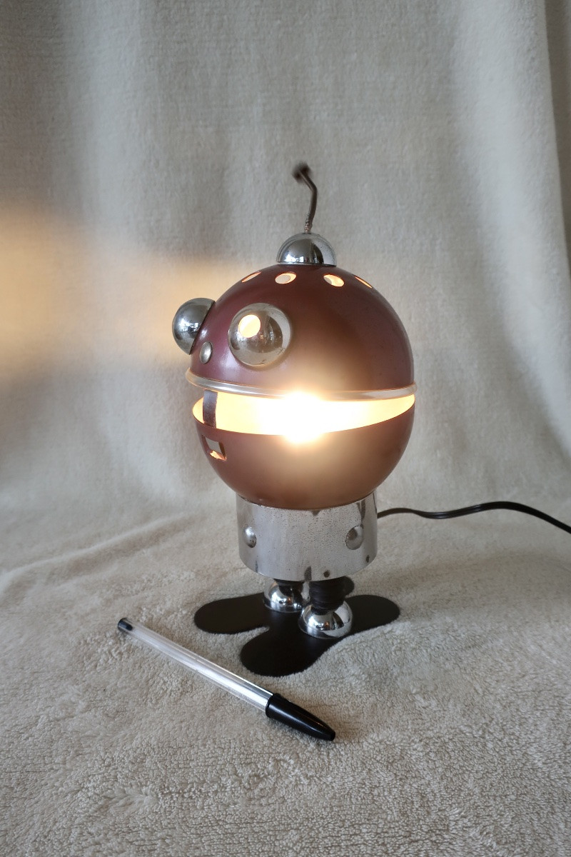 Rare Lamp, Night Light, "robot", By Satco C, Italy, Circa 1960-photo-2
