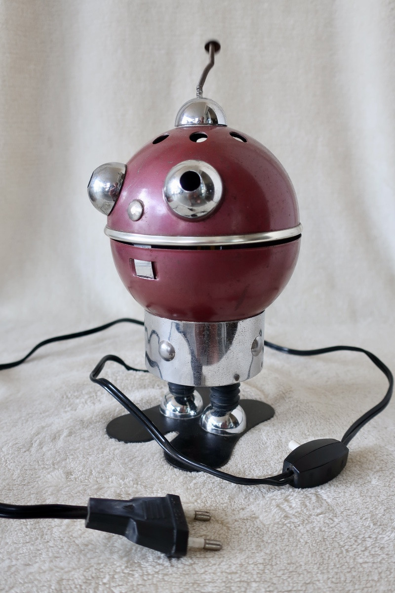 Rare Lamp, Night Light, "robot", By Satco C, Italy, Circa 1960-photo-4