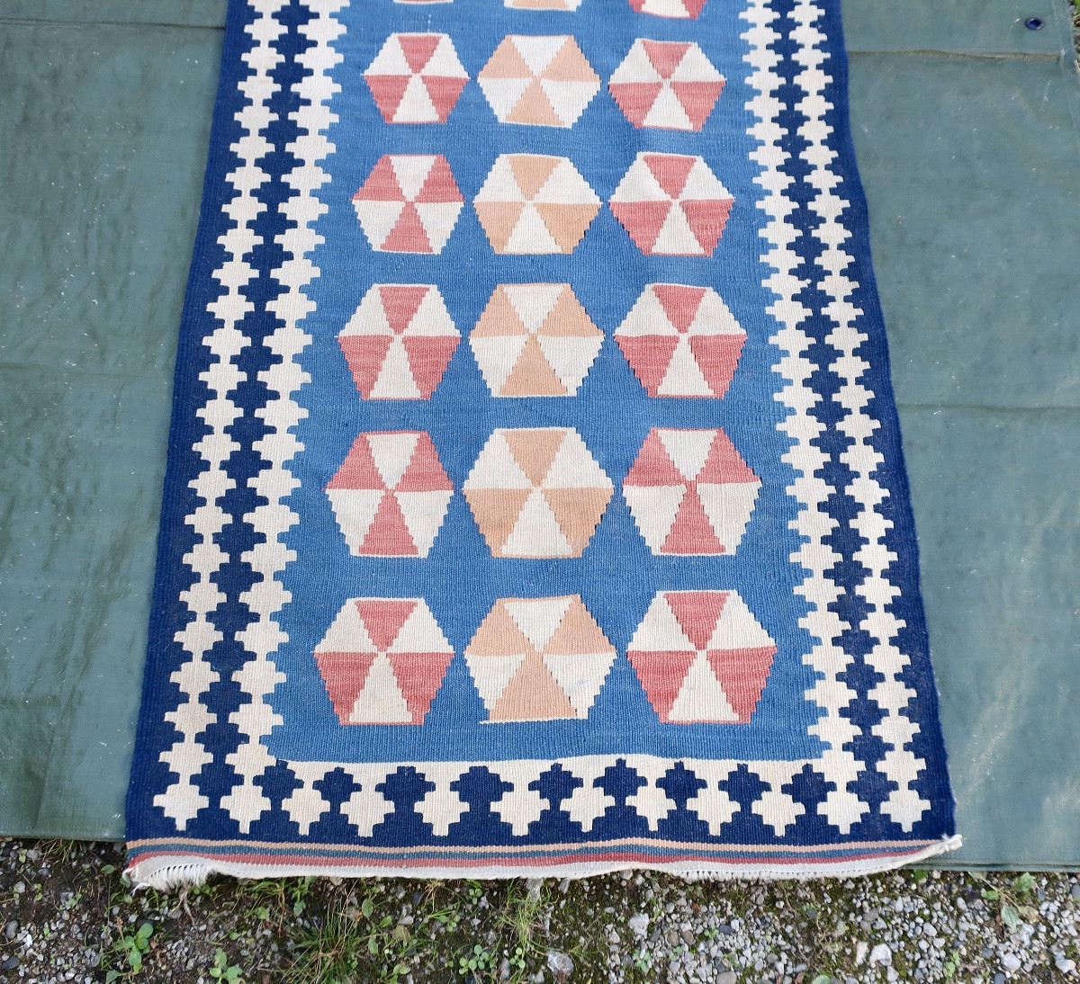 Tapis de Couloir Kilim XXème, 200 x 77 cm-photo-3