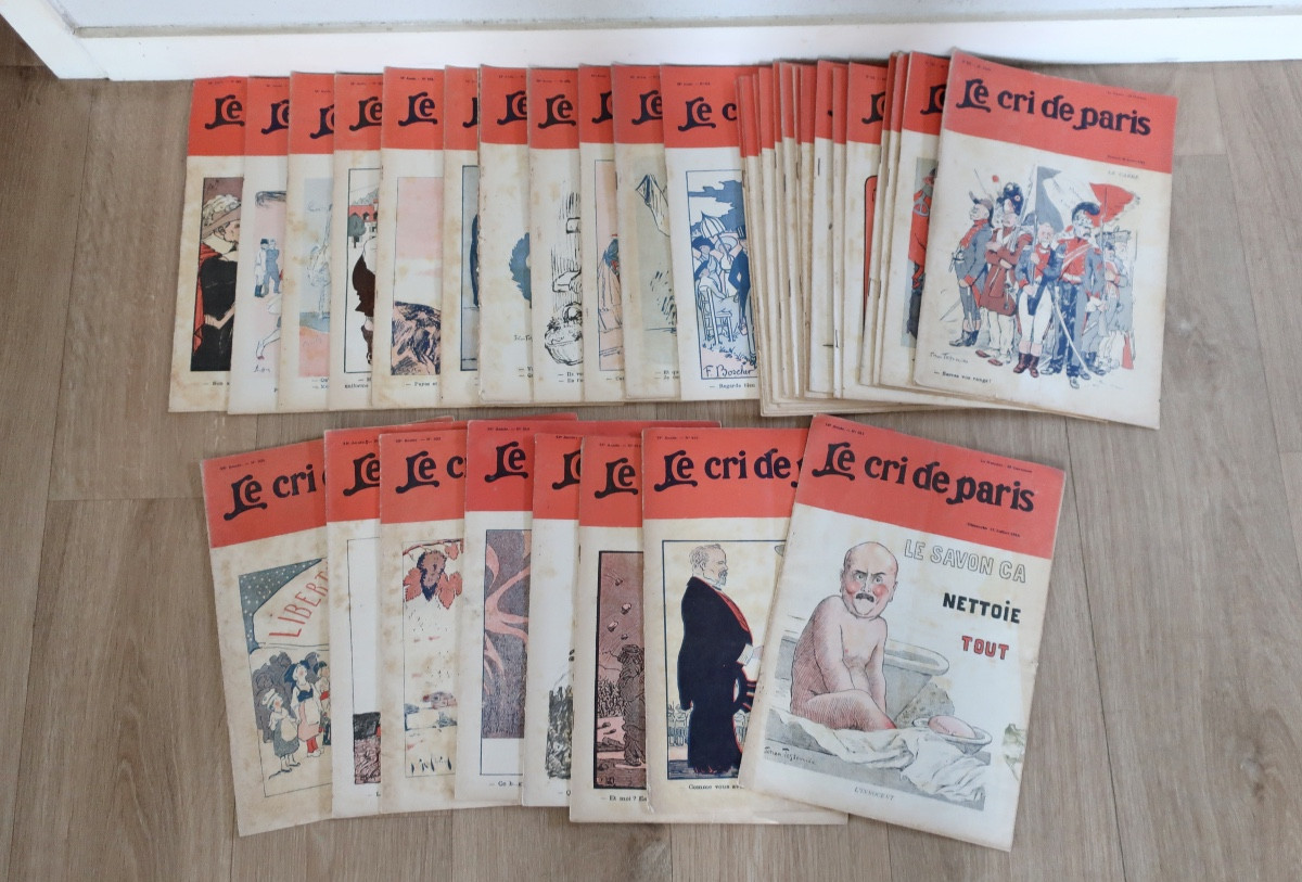 "le Cri De Paris", 34 Magazines From 1912 And 1914, Good Condition, 1st World War
