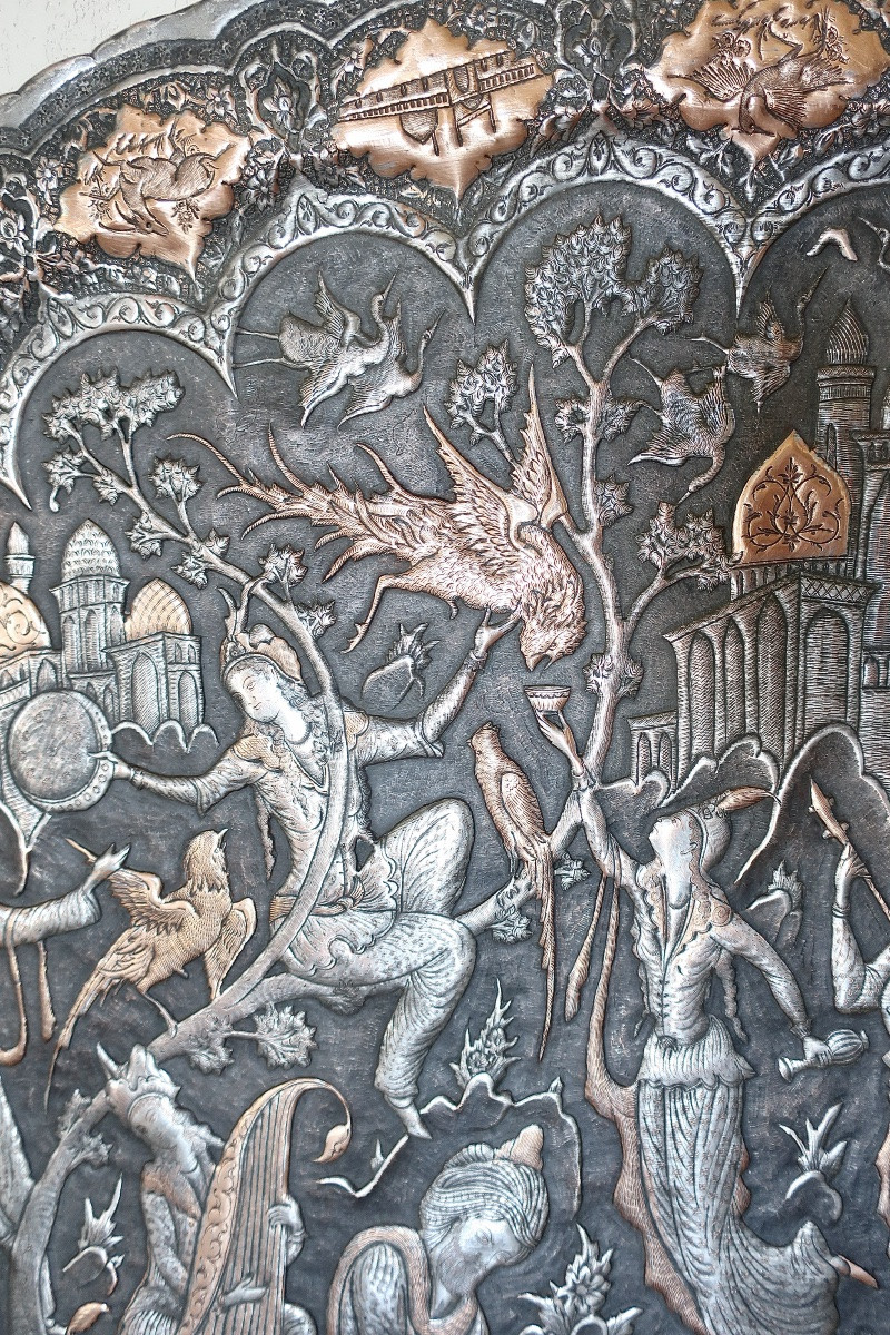 Important Plateau Kadjar 101 x 75 cm, Perse, XIXème, en TBE-photo-1