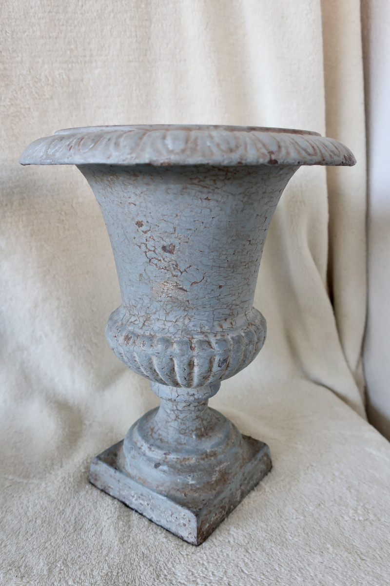 Paire de Vases Médicis XIXème, Fonte, H : 25 cm-photo-2