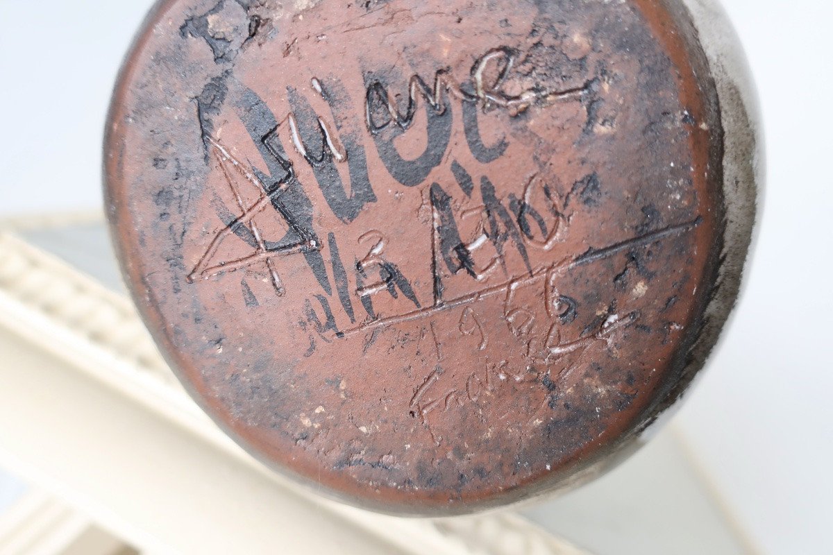 Paul Quéré  & Ariane Mathieu, rare Pichet Zoomorphe signé, daté, numéroté 3/20-photo-2