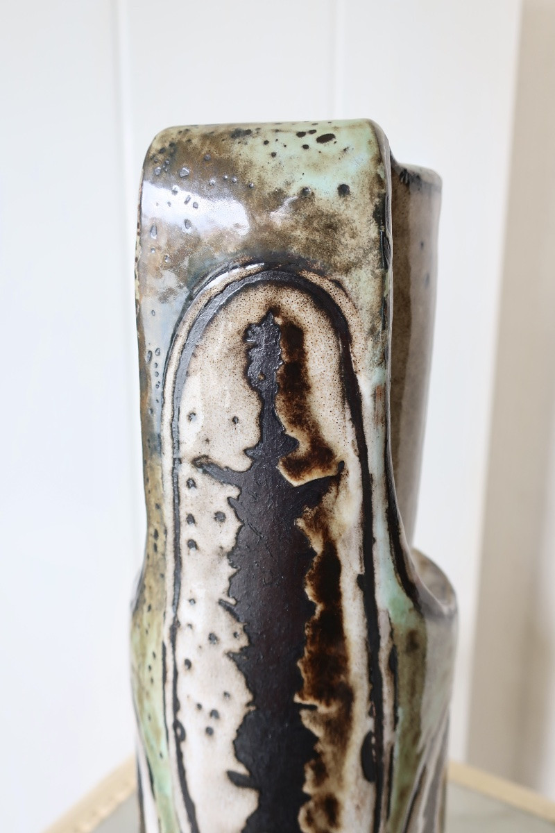 Paul Quéré  & Ariane Mathieu, rare Pichet Zoomorphe signé, daté, numéroté 3/20-photo-6