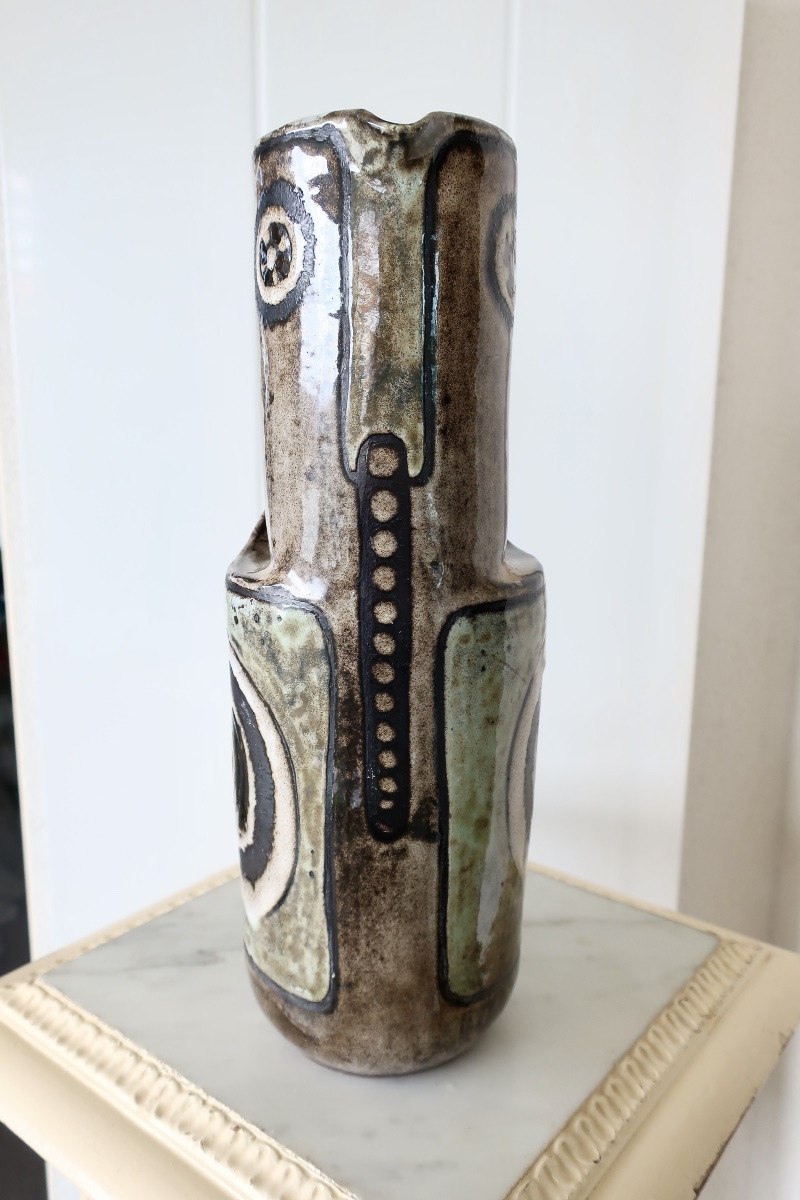 Paul Quéré  & Ariane Mathieu, rare Pichet Zoomorphe signé, daté, numéroté 3/20-photo-7