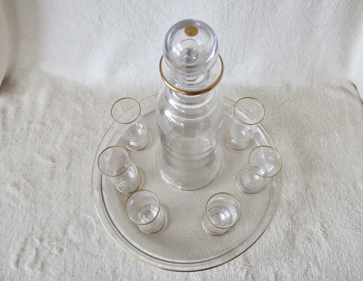 Rare Baccarat Art Deco Crystal Service, 8 Pieces-photo-2