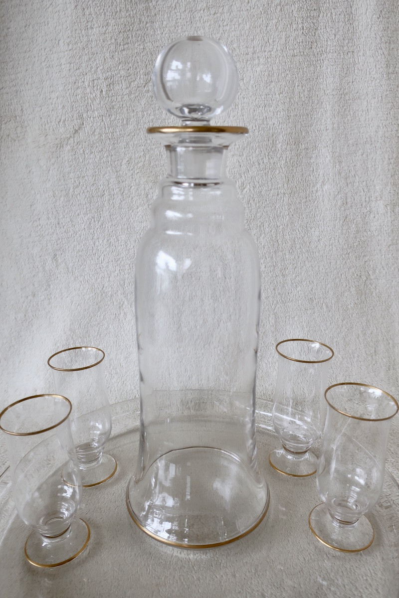 Rare Baccarat Art Deco Crystal Service, 8 Pieces-photo-3