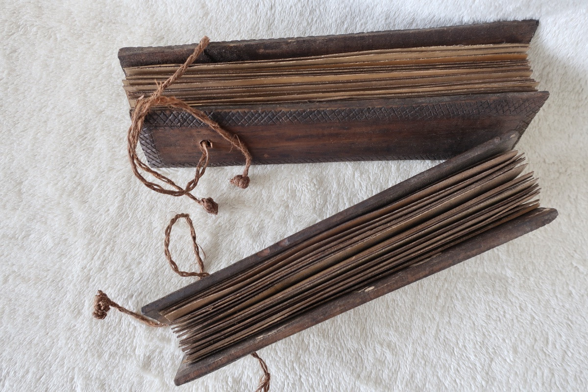 2 Buddhist Palm Prayer Books, Sri-lanka, Early 20th Century-photo-7