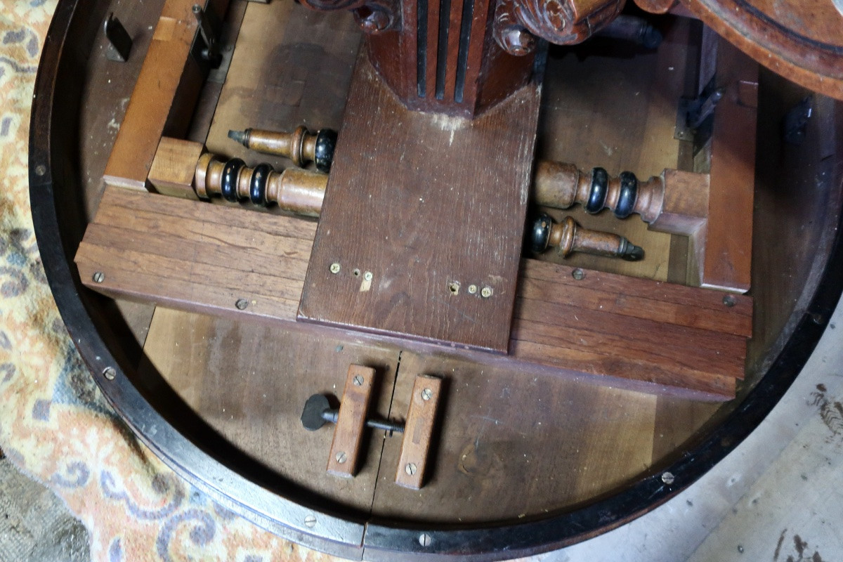 Salle à Manger Napoléon III Noyer à Restaurer, Enfilade 2 Corps, Table Ovale+ 8 Chaises-photo-8
