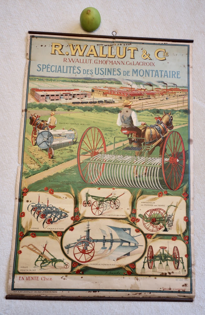 6 Rares Affiches Publicité Tracteurs 1920's avec au dos des Odes au Cyclisme et Tour de France