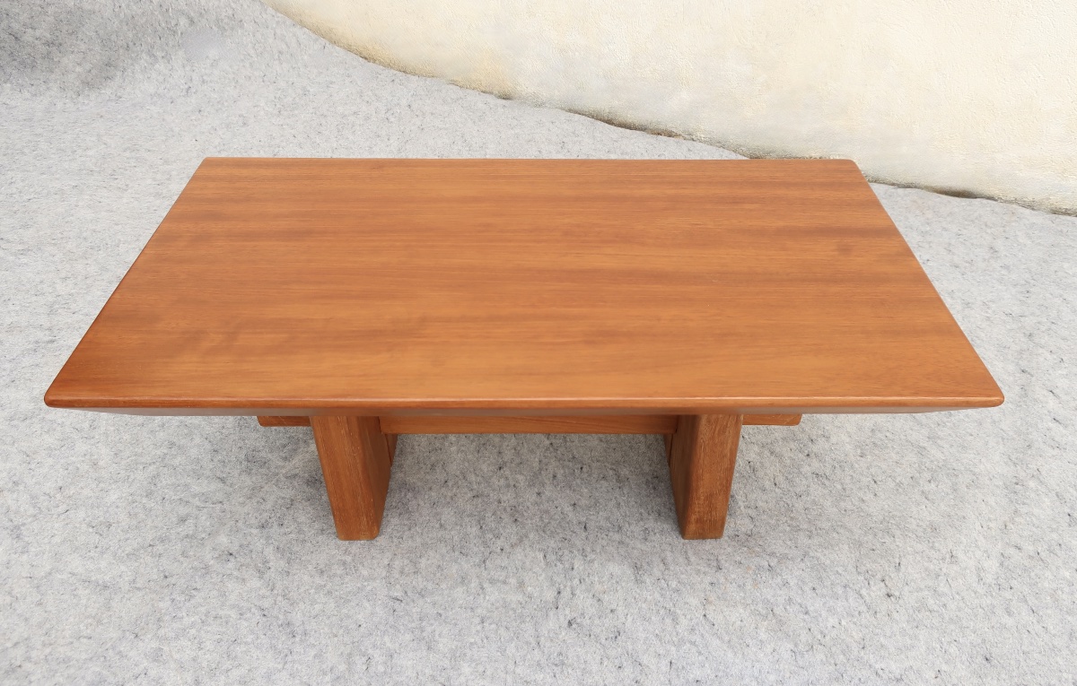 Scandinavian Coffee Table In Solid Teak, Japanese Style, 20th Century, Tbe-photo-4