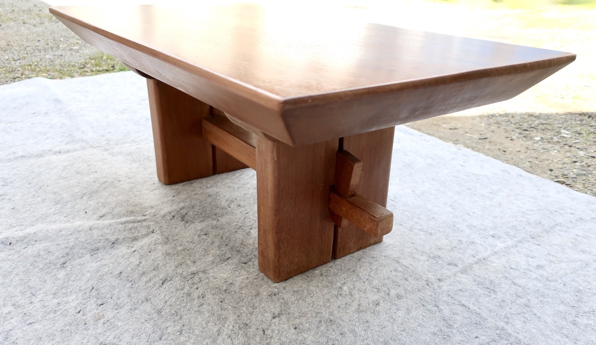 Scandinavian Coffee Table In Solid Teak, Japanese Style, 20th Century, Tbe-photo-5