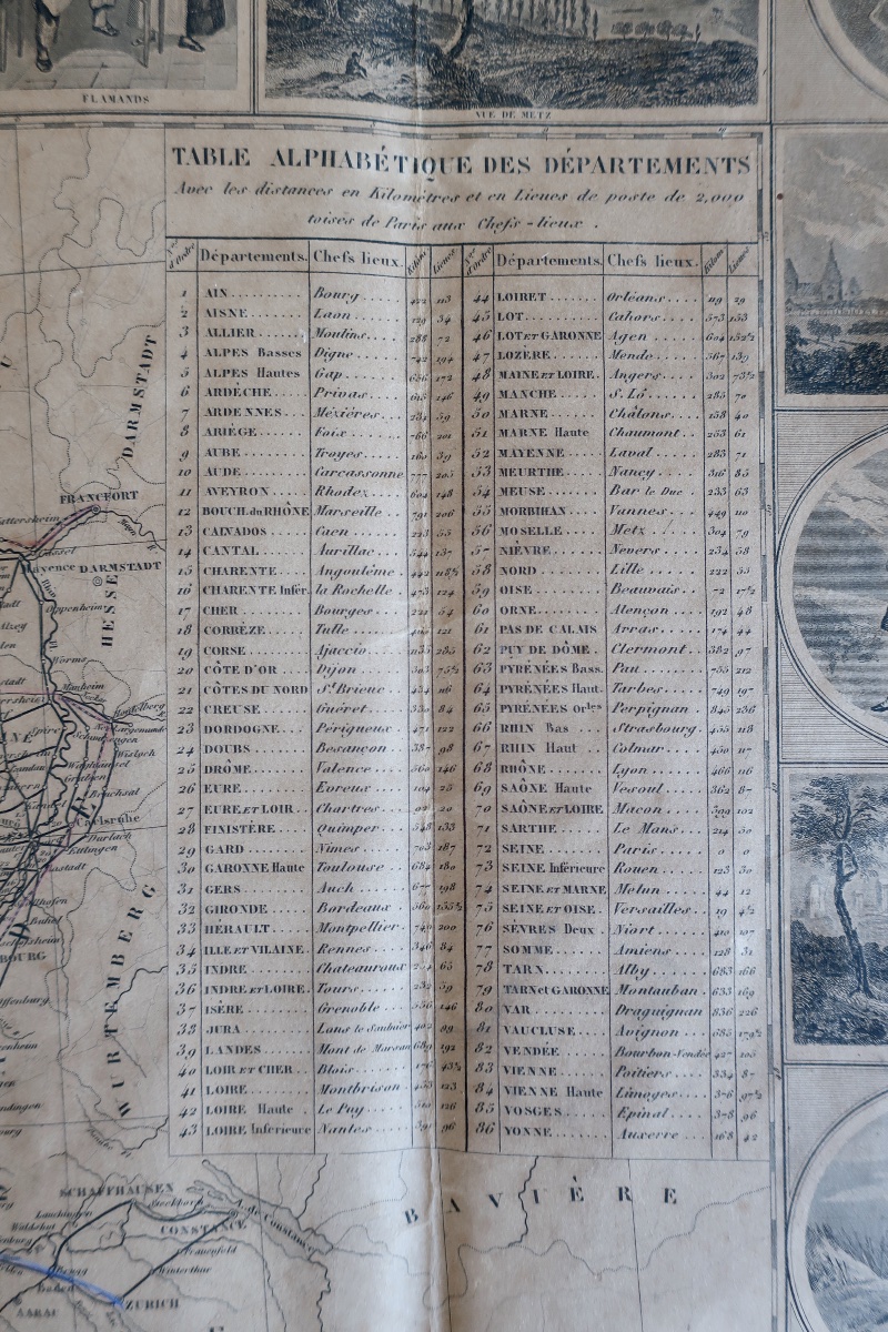 V. Levasseur : Nouvelle Carte Spéciale des Routes de France, 1854, 96 x 75,6 cm, BE-photo-3