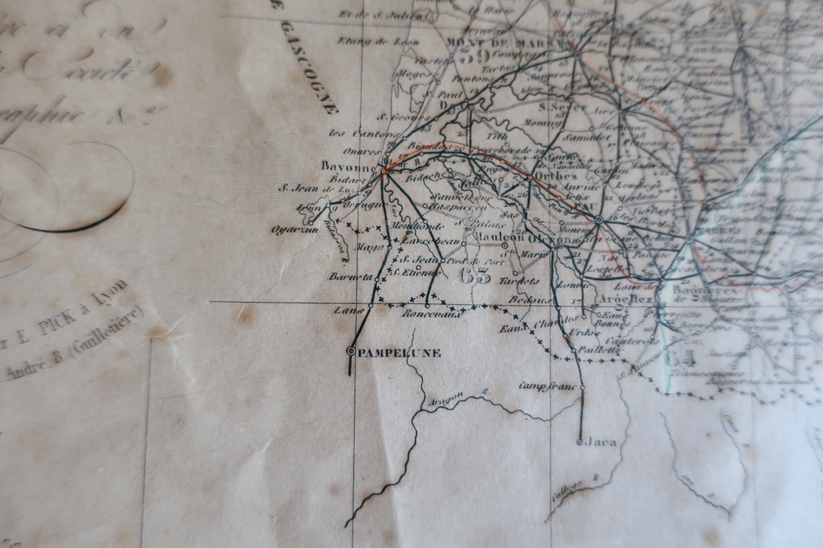V. Levasseur : Nouvelle Carte Spéciale des Routes de France, 1854, 96 x 75,6 cm, BE-photo-5
