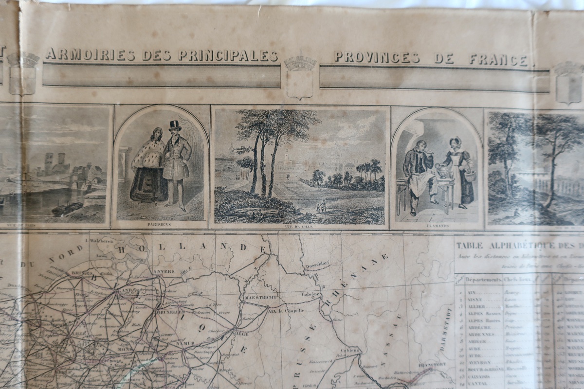 V. Levasseur : Nouvelle Carte Spéciale des Routes de France, 1854, 96 x 75,6 cm, BE-photo-7