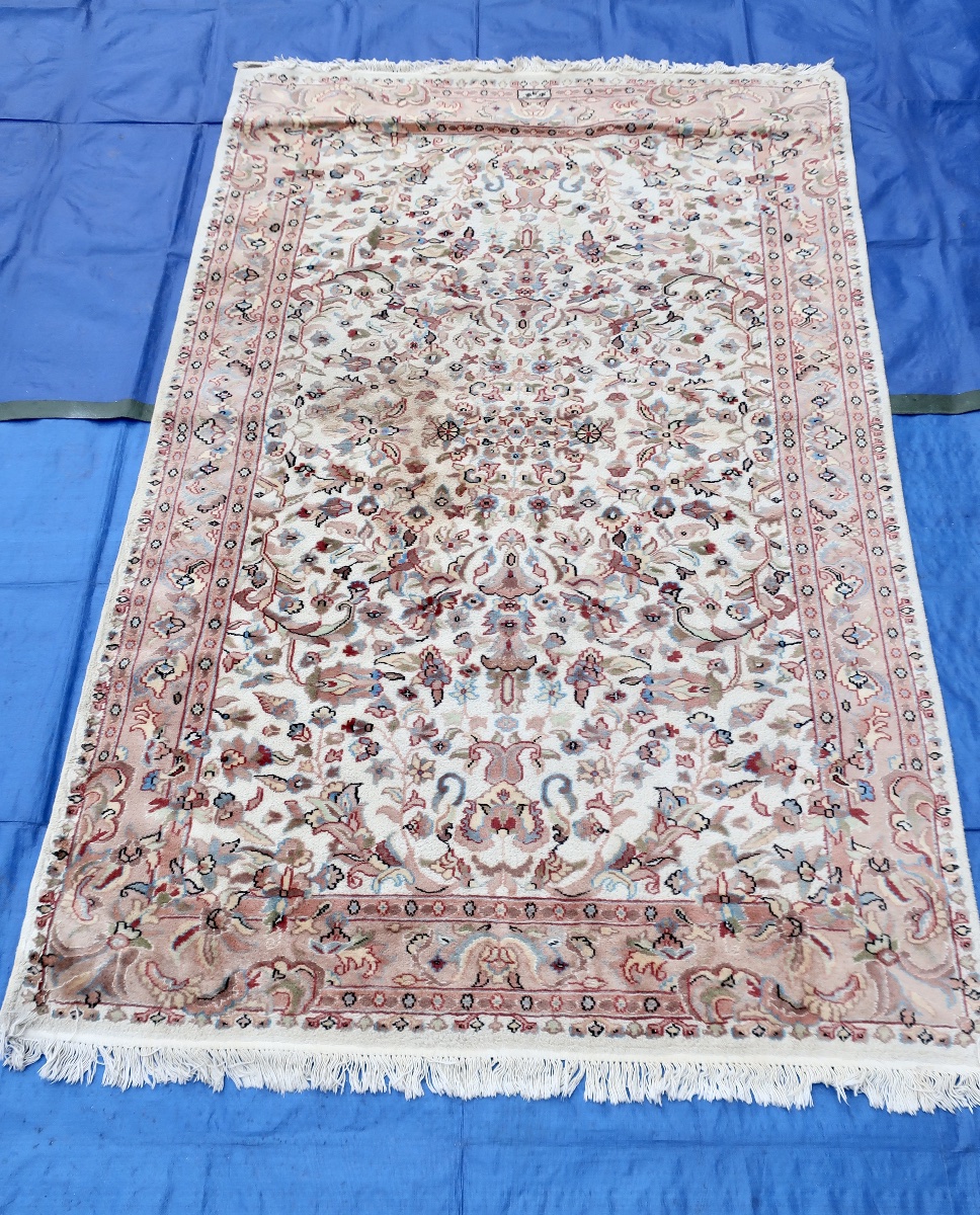 Tapis Soie &Laine Pendjab, Inde, XXème, 245 x 160 cm-photo-2