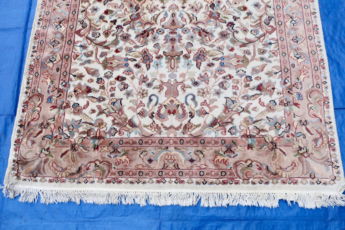 Tapis Soie &Laine Pendjab, Inde, XXème, 245 x 160 cm-photo-4