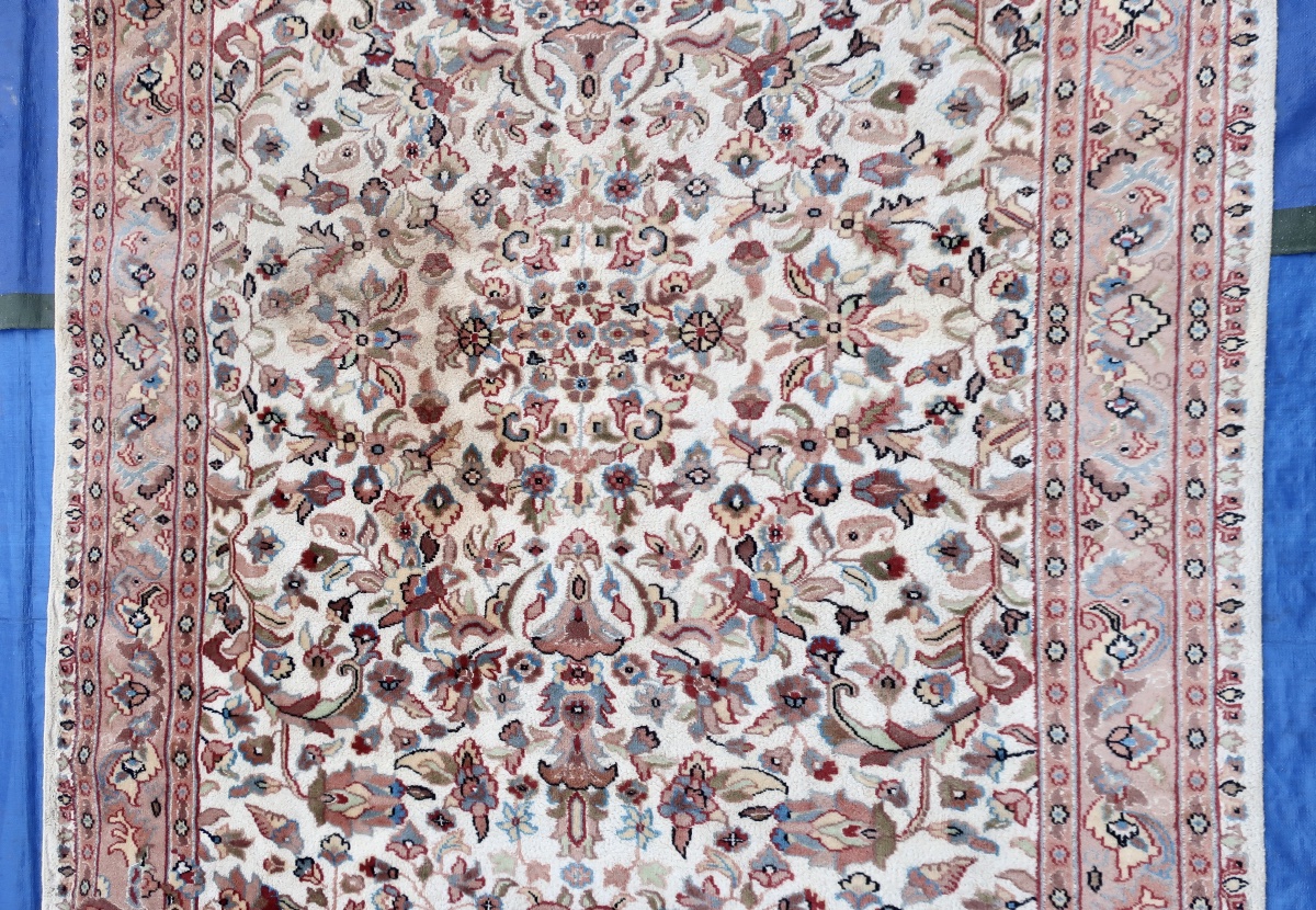 Tapis Soie &Laine Pendjab, Inde, XXème, 245 x 160 cm-photo-3