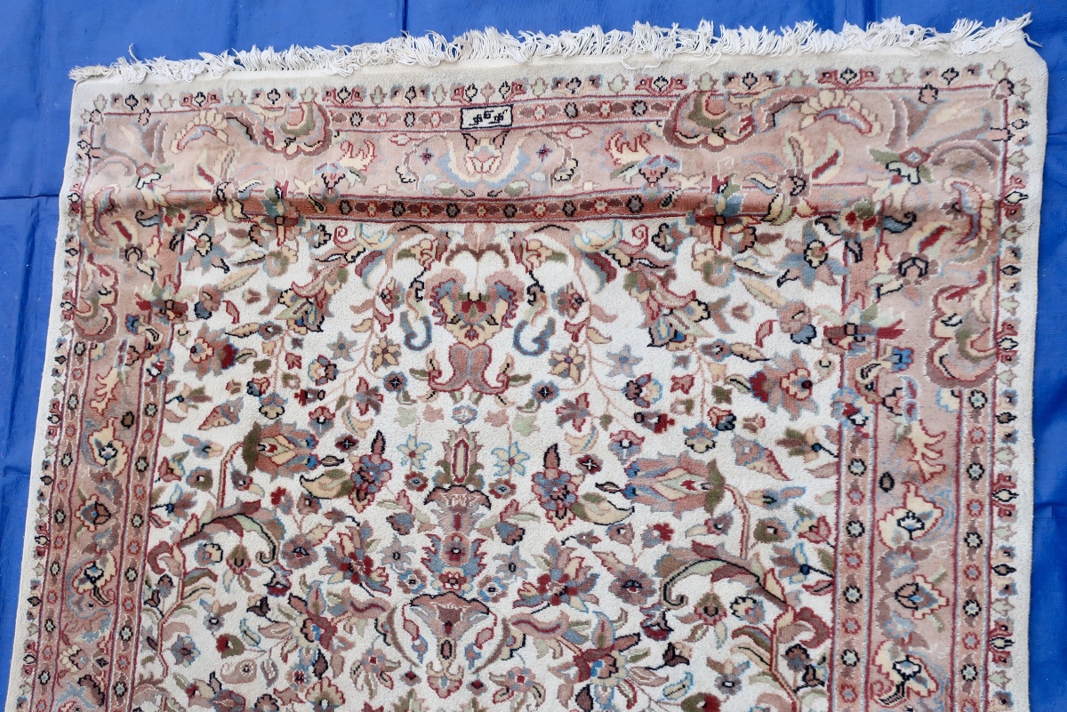 Tapis Soie &Laine Pendjab, Inde, XXème, 245 x 160 cm-photo-4