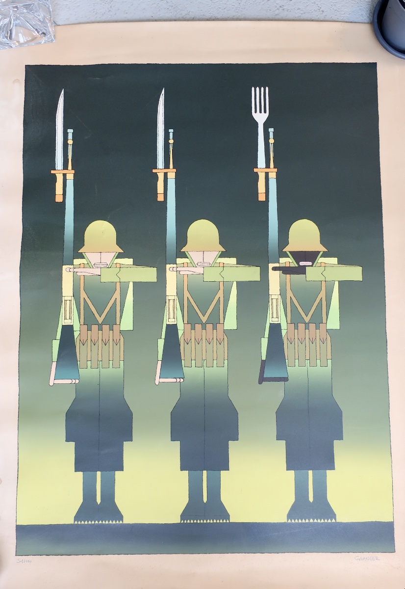 Michel Granger, Rare Sérigraphie Signée, Numérotée 1/100, 95 x 73,5 cm, vers 1973-75, TBE