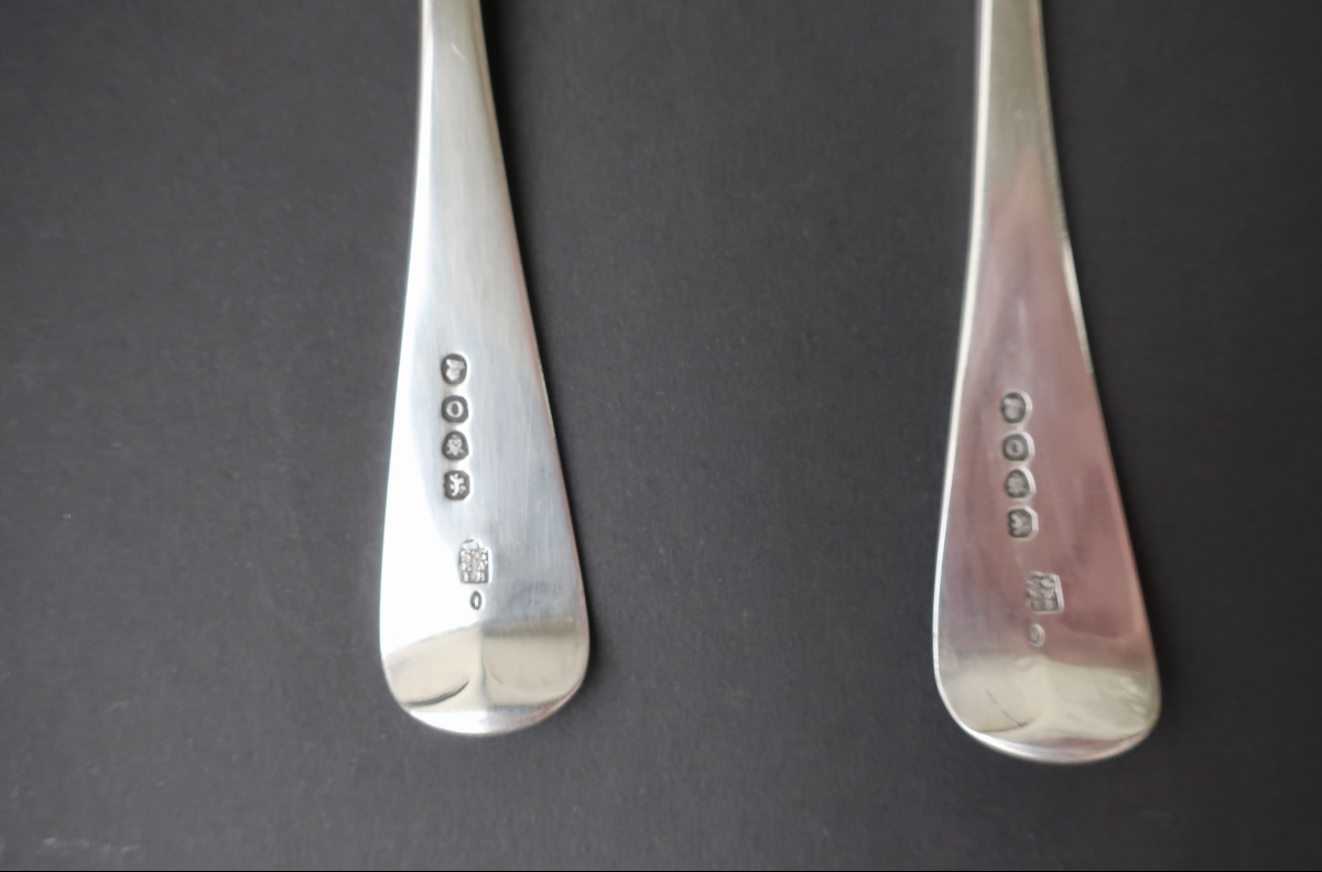 Deux Cuillers Argent Massif Anglais, Londres 1809, 124 gr-photo-4